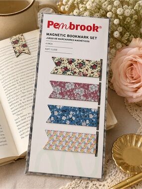 Pembrook Magnetic Bookmark Set of 4 Pack Vintage Bookworm